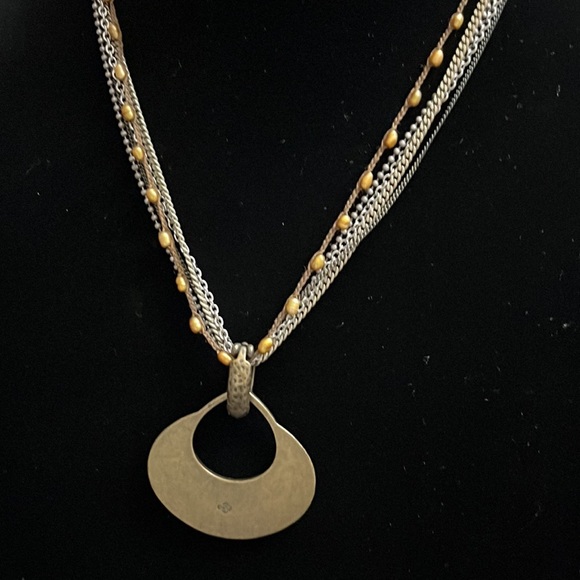 Premier Designs multistrand yellow pearls, & various colored chain pendant charm - Picture 5 of 17